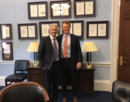 Keith Ellenbogen and Rep. Joe Kennedy in his office in Capitol Hill.