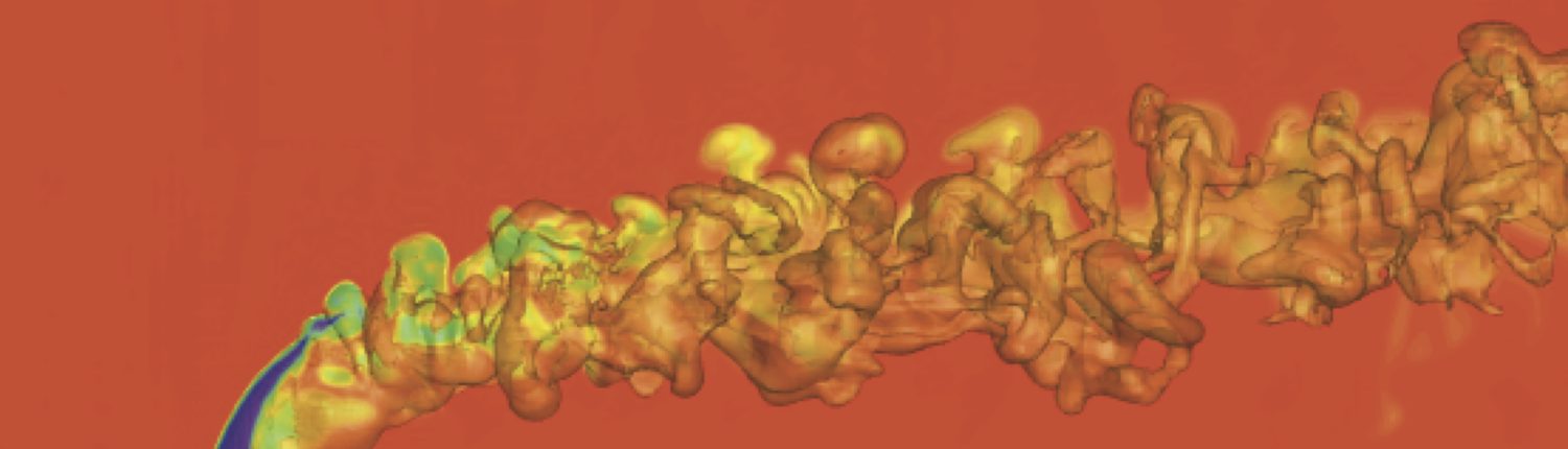 An orange and yellow image of fluid dynamic flows