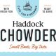 Small Boats, Big Taste Haddock Chowder label design