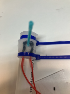 Whisker attached to PVC pipe with zip ties