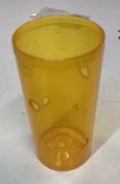 Plastic pill bottle with several holes drilled in it