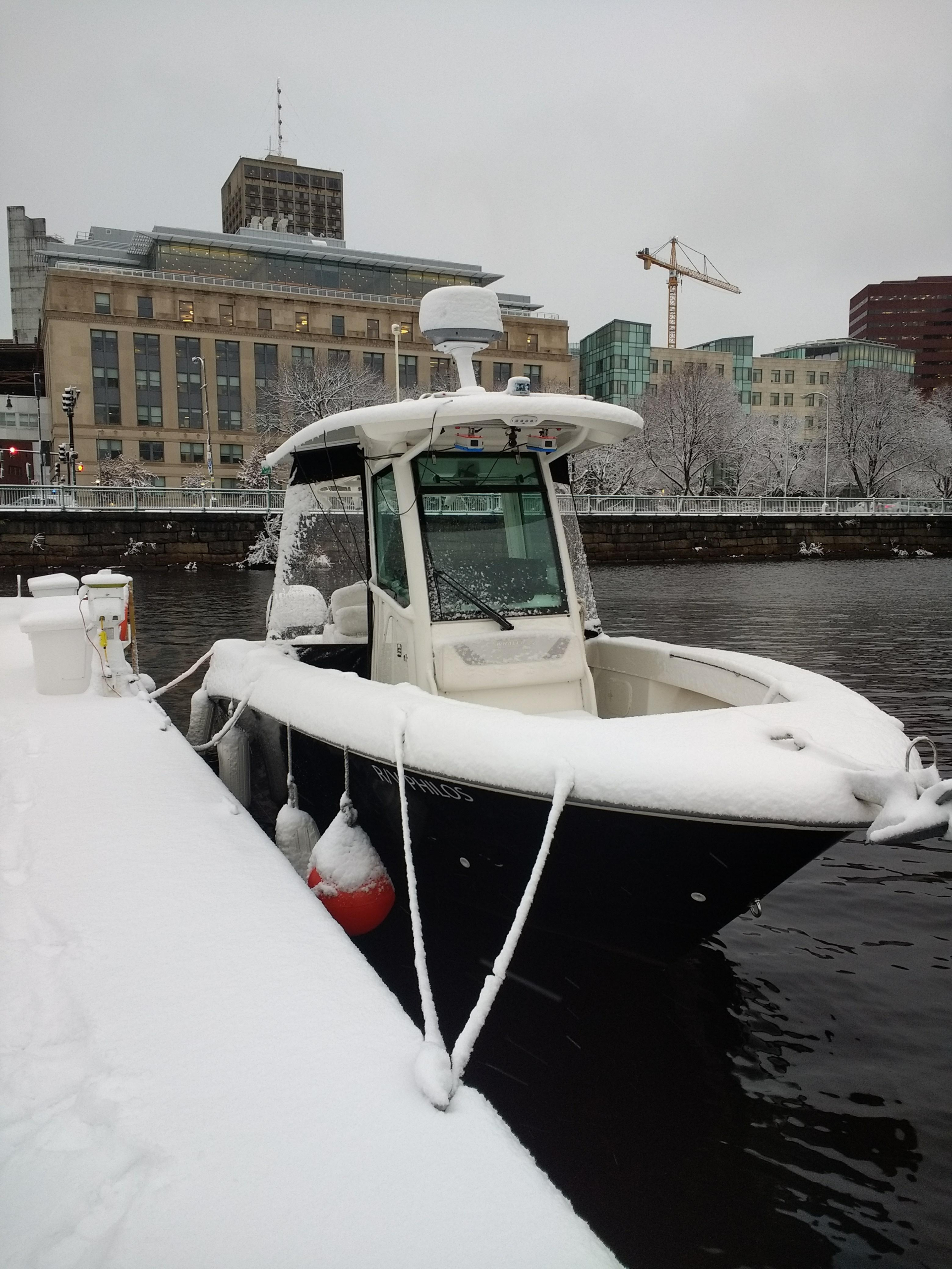 A snow-covered boat