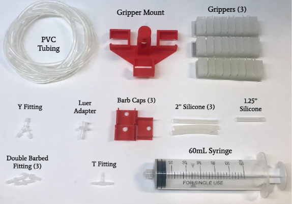All materials for triple gripper (linear)