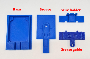 The four 3D-printed molds used in this process