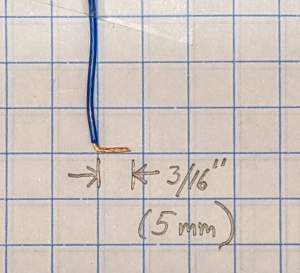 End of wire, stripped and bent