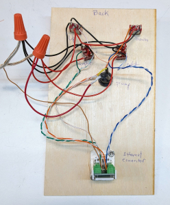 Build board with all wiring, back view