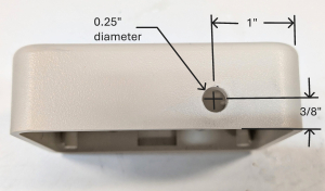 Location and size of hole for pushbutton