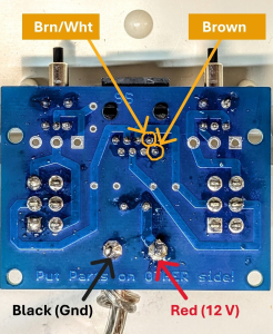 Locations of electrical connection points for pump