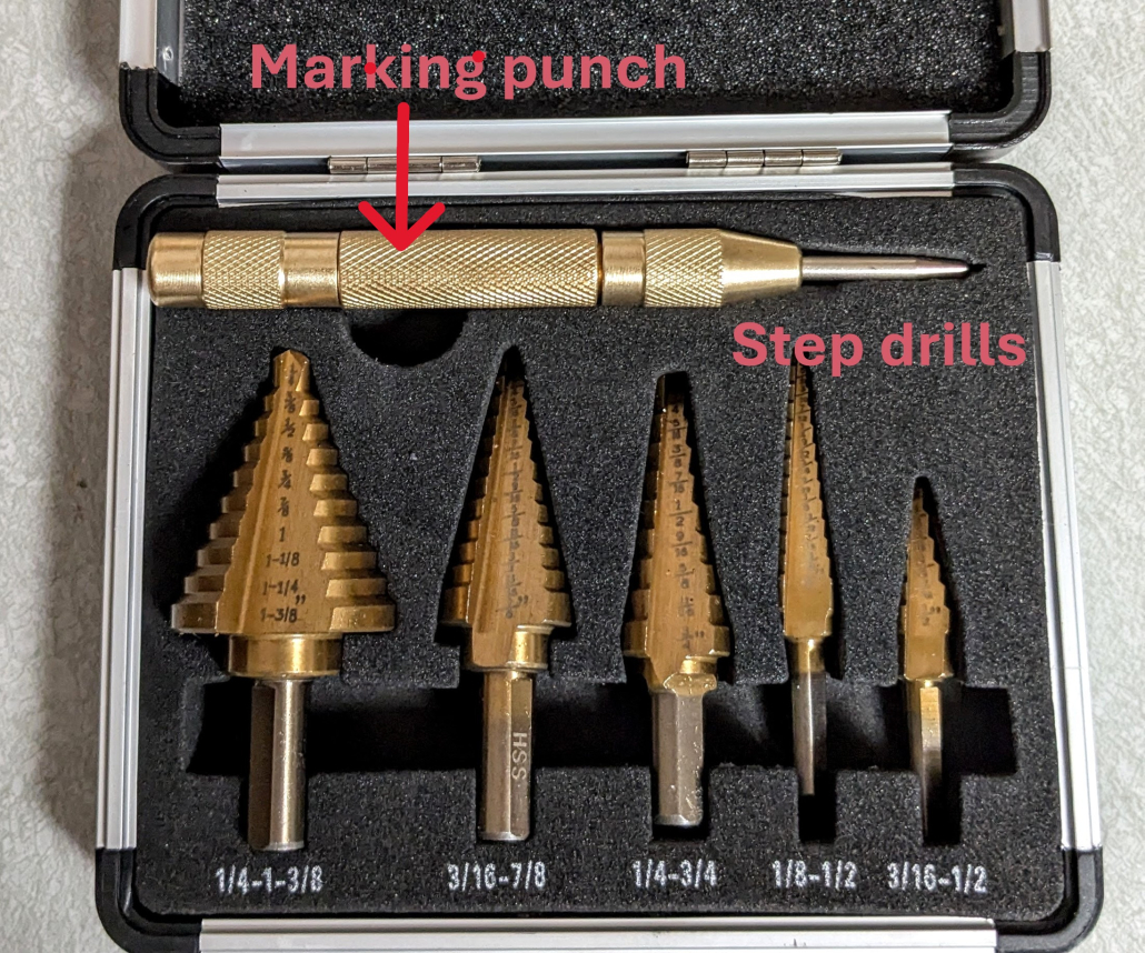 Punch and step drill set