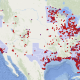A map of the United States showing locations of all of the Sea Grant supporters who signed on to the letters to Congress