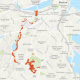 A map of the Emerald Necklace park system in Boston showing the location of mapped trees
