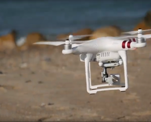 Drone used for coastal erosion mapping